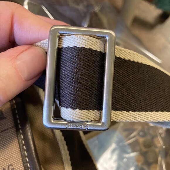 Womens Coach Heritage Web Messenger Bag Canvas Leather A1260-F70587 11 x 14" - Picture 8 of 11